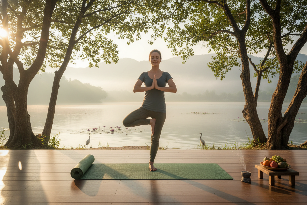 someone using yoga mat